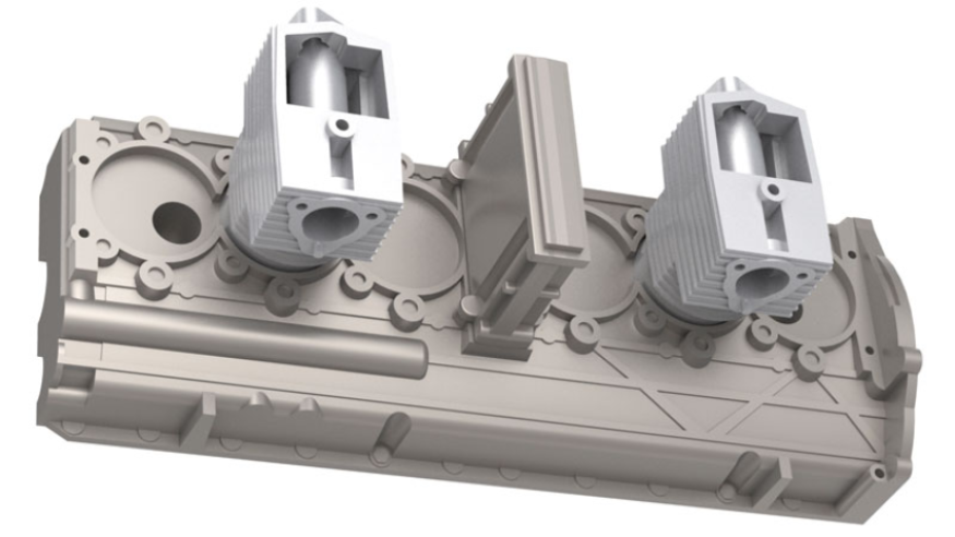 Pre-assembled left engine block 