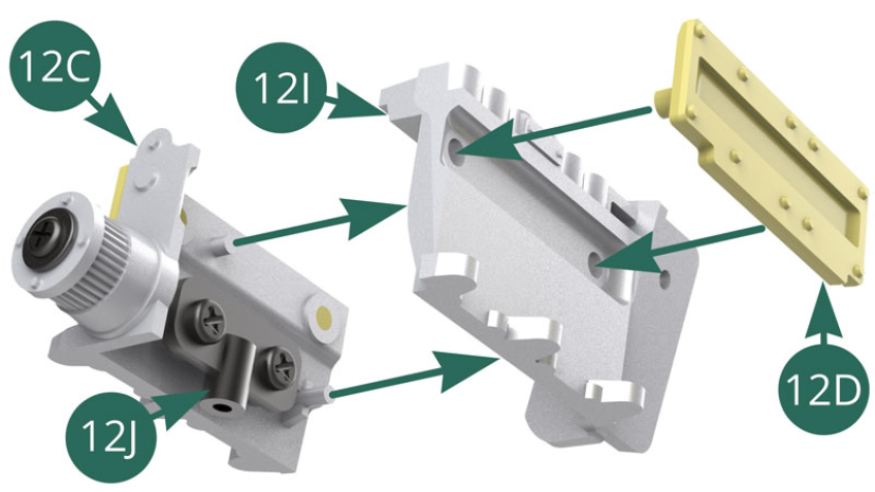 Position the outer body of compressor 12I on compressor 12C. Position the side cover 12D on the outer body of the compressor 12I. 