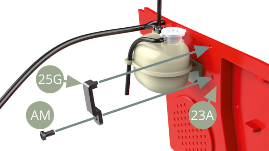 Fit 25G Clamp to 23A Firewall and fix with AM screw.
