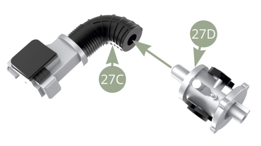 Fit 27D Throttle body to 27C Air duct.