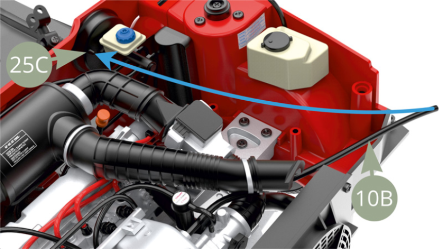 Fit 10B Hose to 25C Brakes booster nozzle.