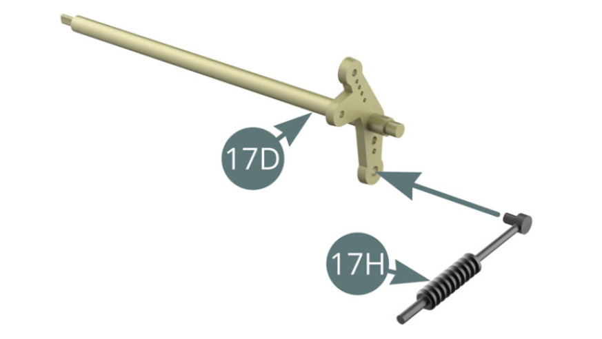 Fit 17H Damper to 17D Rocker axle.