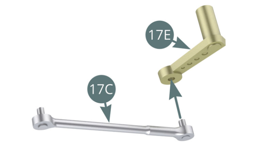 Fit 17C Control rod to 17E Control lever.