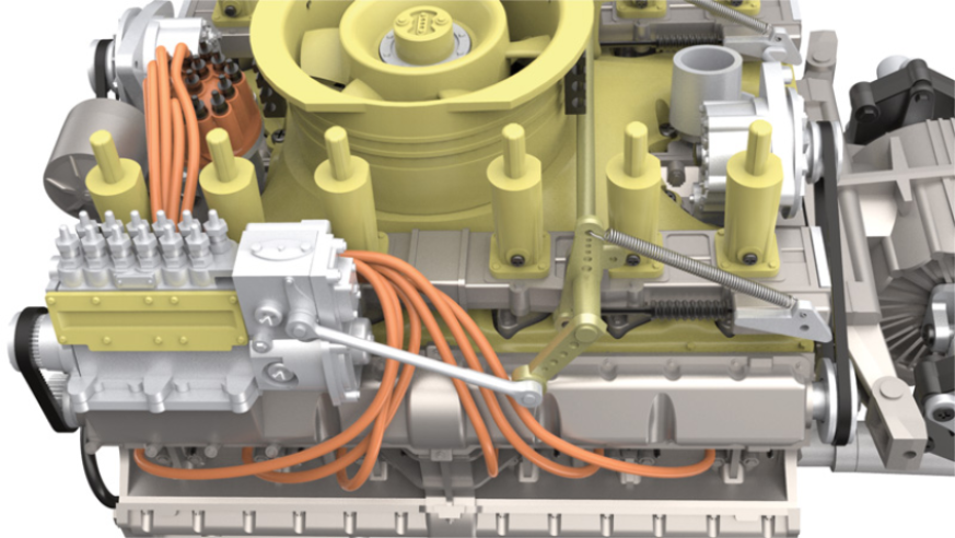 The first six 22D ignition wires are now installed onto the engine.