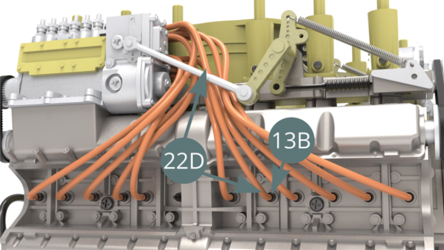Cut an eleventh ignition wire of 10.5 cm long from the Ignition wire roll (22D), then connect it to the following Spark plug (13B) - illustrations below - and to the Connector (22C) - illustrations below.