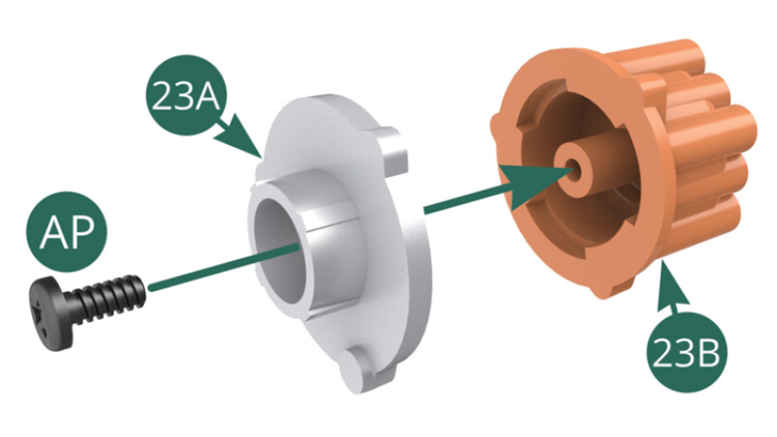 Position Igniter head (23B) on the Igniter (23A)) and secure it using an AP screw. 