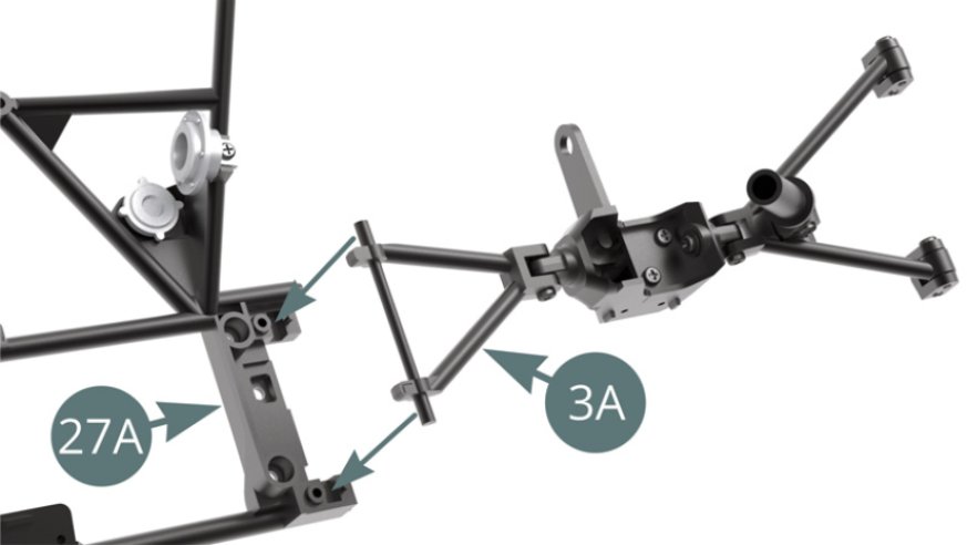Position the upper swing arm 3A on the dashboard frame 27A.