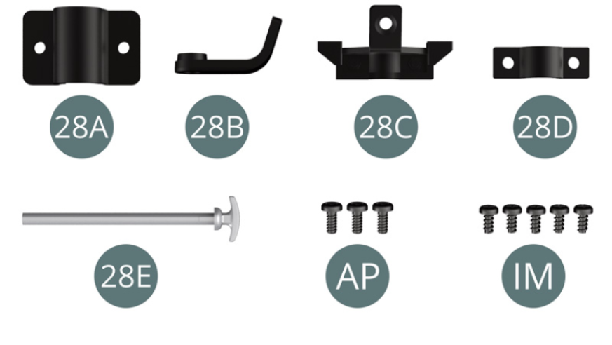 28A Attachment28B Support28C Support28D Attachment28E Fire extinguisher pullAP Screw M 1.7 x 4 mm (x 3)IM Screw M 1.7 x 3.5 mm (x 5)