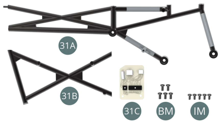 31A Chassis 31B Chassis 31C Wiring boardBM Screw M 2 x 4 mm (x 5) IM Screw M 1.7 x 3.5 mm (x 5)