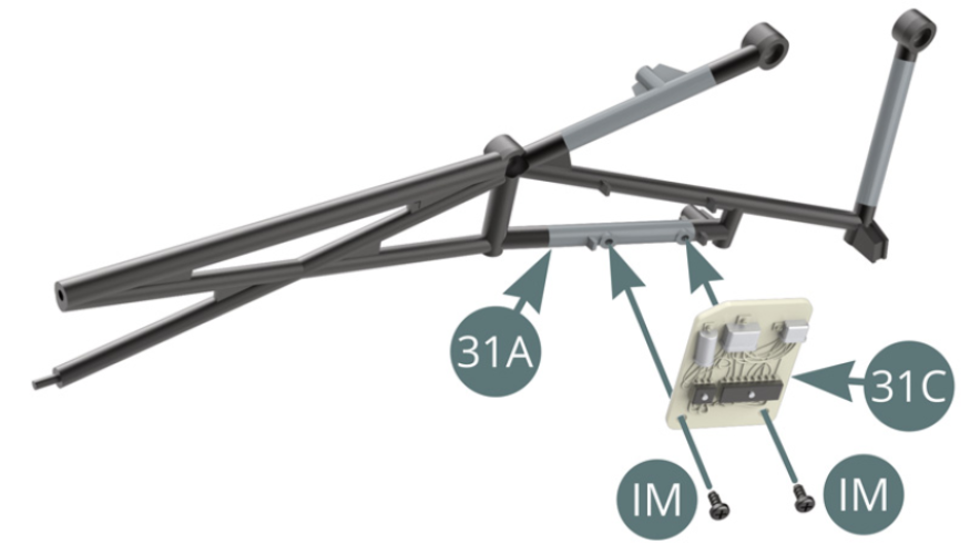 Position 31C wiring board on 31A chassis and secure it with two IM screws. 
