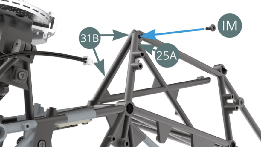 Secure the 31B chassis to the 25A lower chassis with an IM screw.