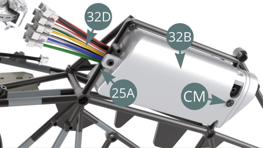 32D electrical wires must run between 25A lower chassis and 31B chassis  as shown in the illustrations below.