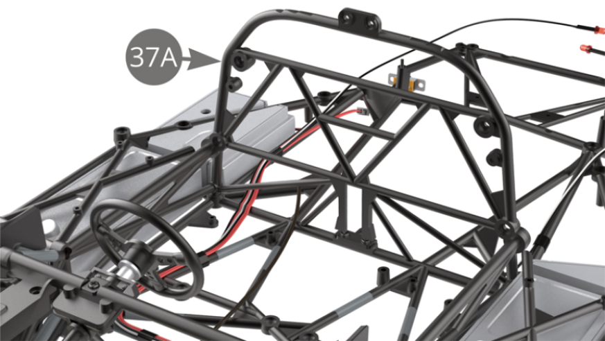 37A Cockpit partition frame installed on chassis .