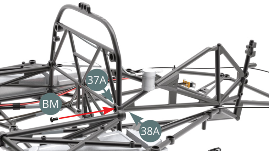 Fix  Left side frame (38A) to Cockpit partition frame (37A) with BM screw.