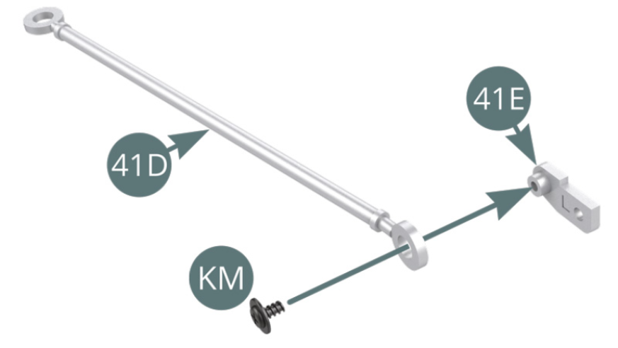 Fit Radius arm (41D) to Bracket (41E) and fix with KM screw .