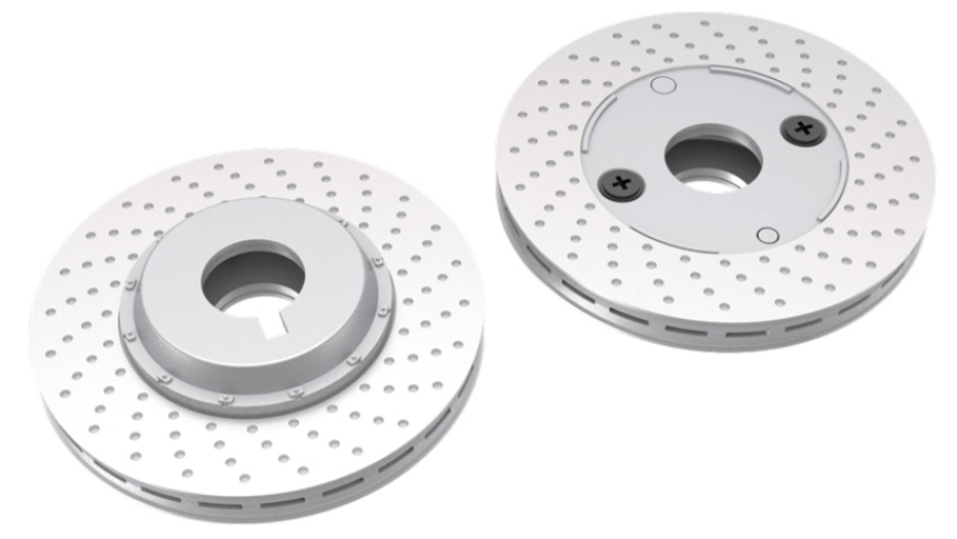 Assembled left and right brake discs