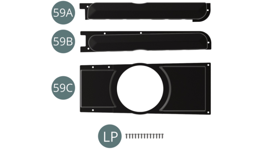 59A Left air intake cover59B Right air intake cover59C Engine coverLP M Screw 1.2 x 3.5 mm (x 13)
