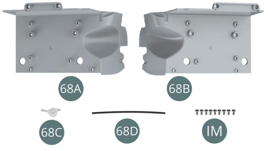 68A Left cockpit housing68B Right cockpit housing68C Handbrake68D Handbrake cableIM Screw M 1,7 x 3,5 mm (x 9)