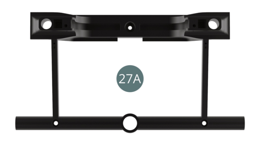 27A Cross bar front frameABM Vis M 1,7 x 6 mm (x 3)VM Vis M 2,3 x 4 x 6 mm (x 3)BM Vis M 1,7 x 5 mm (x 2)