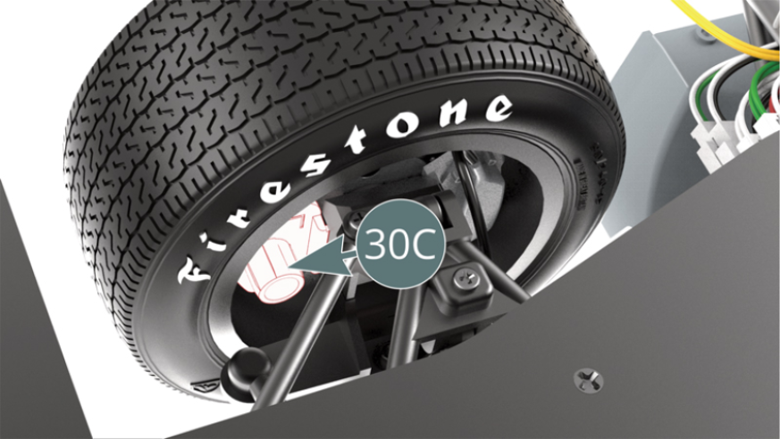Locate the air intake on the left brake scoop (30C) - seen here from below - located in the left front wheel. Position the left brake cooling jacket (78A) over the air intake on the left brake scoop (30C) - seen here from above.