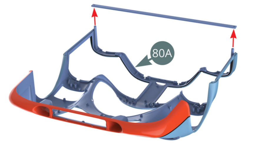 Detach the cross support from the body (80A).
