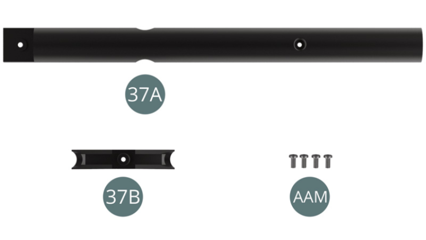 37A Central beam chassis 37B Reinforcement plate AAM  Screw M 2.3 x 5 mm (x 4)