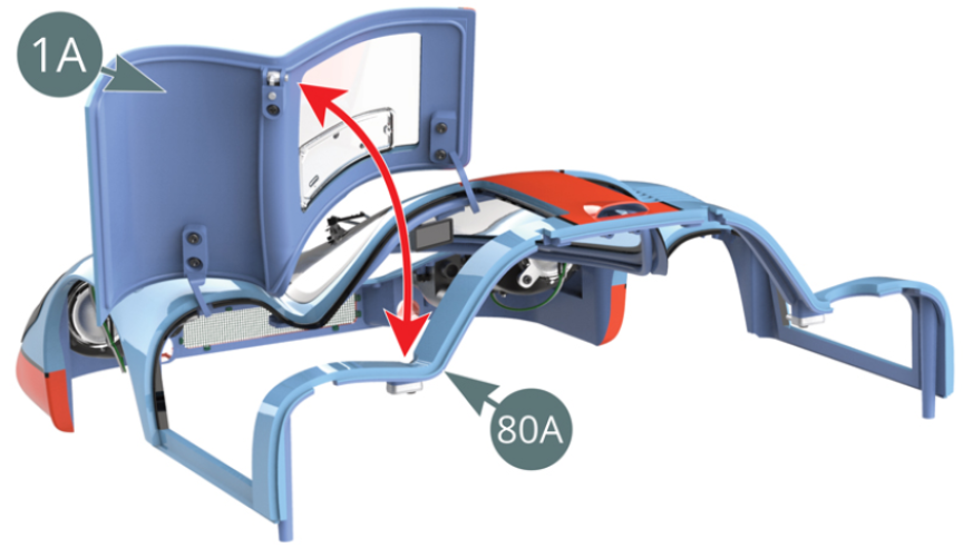 Test the opening and closing of the left door (1A).
