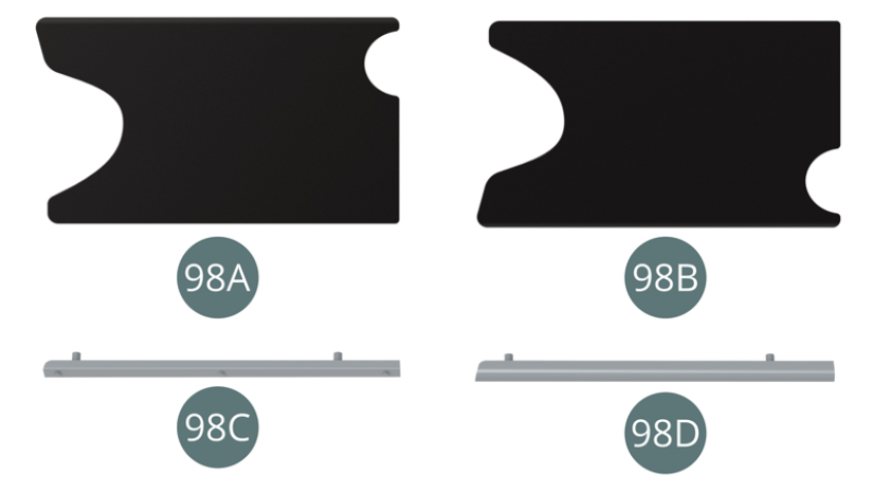 98A Left trim panel98B Right trim panel98C Left trim strip98D Right trim strip