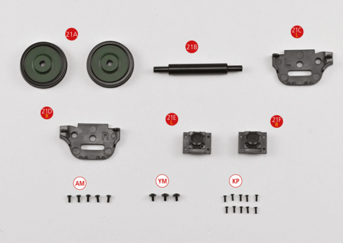 21A Rear Bissell Wheels (x 2) 21B Rear Axle Body 21C Axle box – left side 21D Axle box – right side 21E Axle box - left cover 