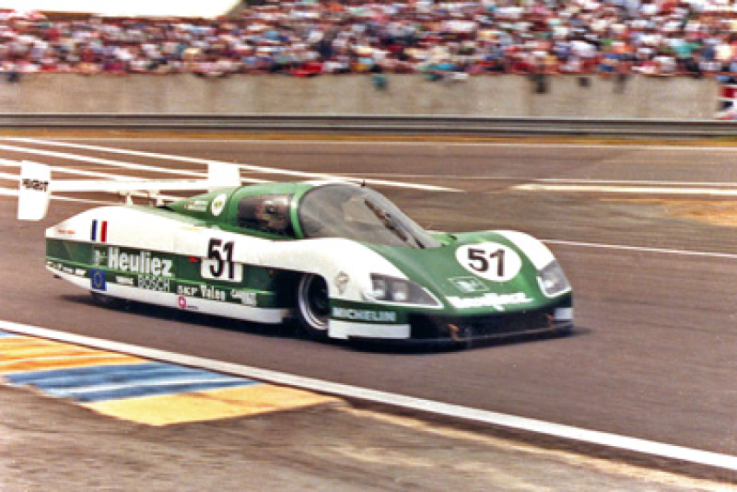 On 11 June 1988, Roger Dorchy set the absolute record of 405 km/h on the Le Mans circuit. The WM P88 No. 51 was painted in the elegant green and white livery of the Heuliez coachbuilder, the team's main sponsor at the time. © IXO Collections SAS - Tous droits réservés. Crédits photo © Heuliez