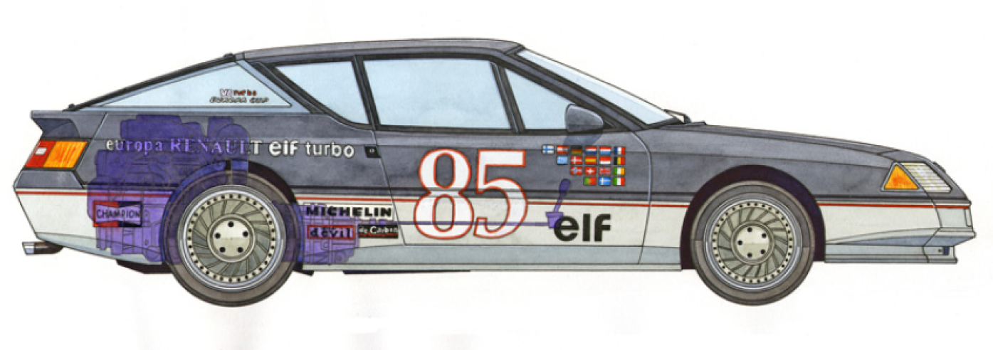 Die Position des hinteren Überhangs des Motors sorgt für eine gute Gewichtsverteilung (40% vorne und 60% hinten) und einen extrem niedrigen Schwerpunkt. © IXO Collections SAS - Tous droits réservés. Crédits photo ©  Renault D.R. / Archives et Collections