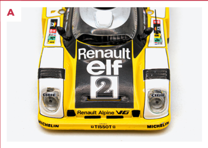 A. Lo sponsor principale della Alpine A442 era la compagnia petrolifera Elf, legata a Renault da un rapporto di partnership iniziato nel 1968. © IXO Collections SAS - Tous droits réservés. 