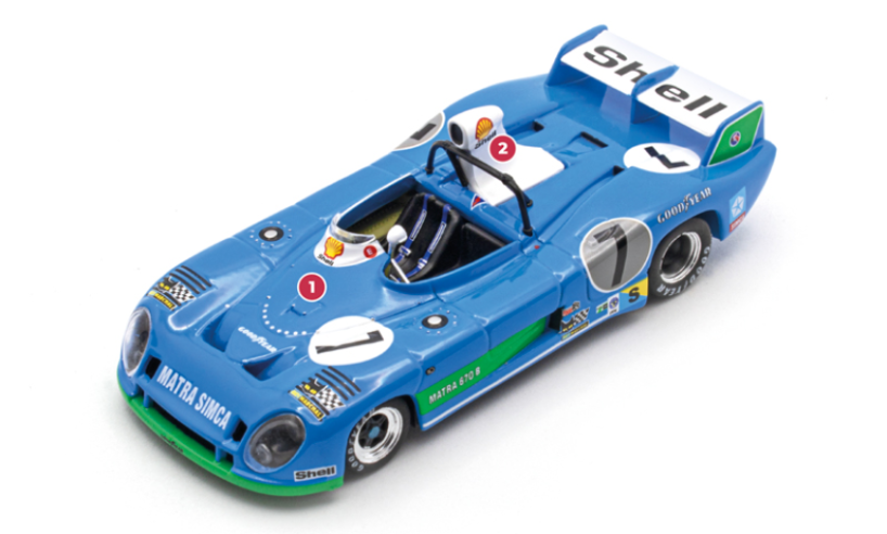 1. The winning car in 1974 was the last MS670 to be built, originally a B version (chassis number B 06) and rebuilt to the technical specifications of the C version while retaining its original bodywork.2 The only externally visible change on this car was the raised air intake above the roll bar.© IXO Collections SAS - Tous droits réservés. 