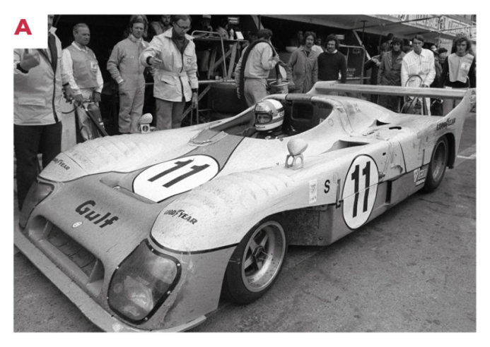 A. Derek Bell's pit stop during the 1975 Le Mans 24 Hours. In the second half of the race, the car required repairs that used up almost all the lead over the Ligier. However, these repairs were completed in time to secure victory.© IXO Collections SAS - Tous droits réservés.&nbsp;