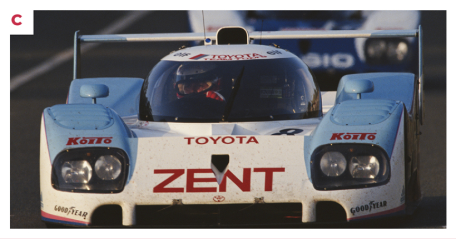 C. La Toyota TS 10 numero 8 guidata da Jan Lammers, Andy Wallace e Teo Fabi, che nel 1992 conquista l’ottavo posto a Le Mans. © IXO Collections SAS - Tous droits réservés. 
