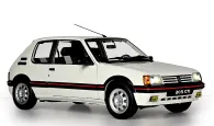 Rediscover the elegance of the Peugeot 205 GTI in its white livery