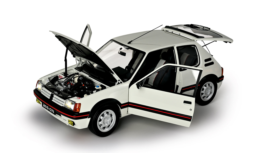 Rediscover the elegance of the Peugeot 205 GTI in its white livery