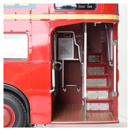 Assemble the famous red double-decker bus, a timeless symbol of London
