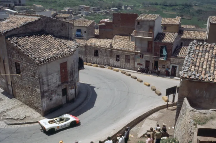 Germans Gerhard Mitter and Udo Schütz compete in the 1969 Targa Florio winning ahead of two other 908/02s. © IXO Collections SAS - Tous droits réservés.&nbsp;
