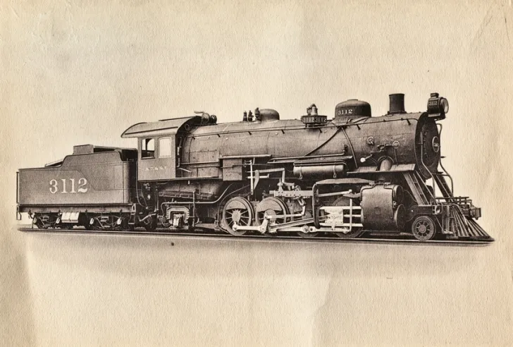 Eine Detailansicht des Typs 141 der Atchison, Topeka and Santa Fe Railway. Dies ist Nr. 3112 aus 1931. Sowohl die hintere Bissel als auch die allgemeine Kontur des zylindrischen Körpers sind vertraut. © IXO Collections SAS - Tous droits réservés. Crédits photo © Collection Trainsconsultant-Lamming