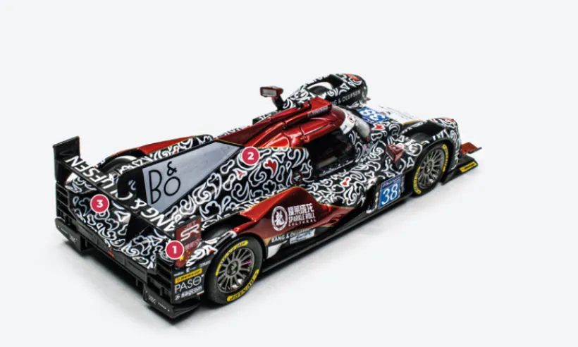 1. the Oreca 07 from 2017 has a more massive rear section with larger grilles than the 05 model from which it is derived.2. The DC Racing team was renamed ‘Jackie Chan DC Racing’ in 2016 in honour of the martial arts actor who became co-owner of the team founded the previous year by driver David Cheng.3. In 2017, Gibson Technology became the sole engine supplier for LMP2 cars: its new 4.2-litre V8 engine with nearly 600 hp replaced the Nissan 4.5, Judd 3.6 and Honda 2.8 Turbo engines.© IXO Collections SAS - Tous droits réservés. 