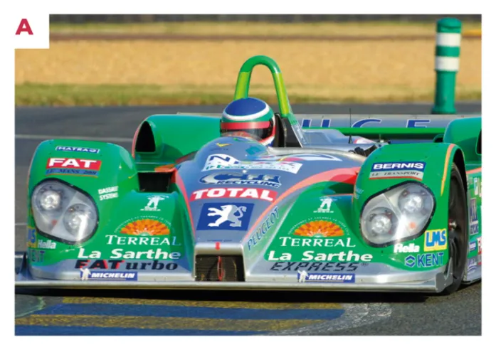 B. Before the C60, Pescarolo used other Courage models. This is the C52, also equipped with a Peugeot engine, which finished fourth in the 2000 Le Mans 24 Hours. © IXO Collections SAS - Tous droits réservés.
