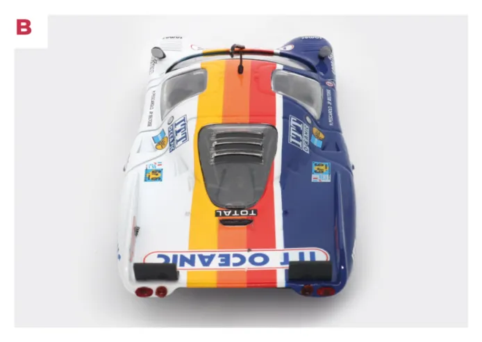 B. The rear section featured two pairs of lights and two deflectors, which were replaced on the ‘B’ version of the car by fins fitted to the daggerboards.© IXO Collections SAS - Tous droits réservés.