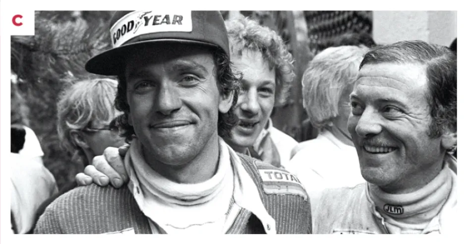C. Jean Rondeau (left) and Jean-Pierre Jaussaud after their victory at Le Mans in 1980. They returned to the Sarthe marathon in 1981, but had to retire following an accident.© IXO Collections SAS - Tous droits réservés.