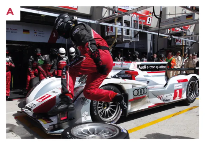 A. The R18 e-tron quattro, pictured here at Le Mans, made its debut in the second race of the 2012 WEC, the 6 Hours of Spa. At Sebring, it was still the R18 TDI from 2011 that competed.© IXO Collections SAS - Tous droits réservés.