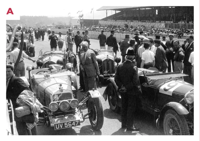 A. Four Alfa Romeos getting ready to start the Le Mans 24 Hours in 1932. Apart from the first one on the left, they're all 8Cs, including No. 9 which was driven by previous winners Howe and Birkin, but No. 8, the future winner, isn't there.© IXO Collections SAS - Tous droits réservés.&nbsp;