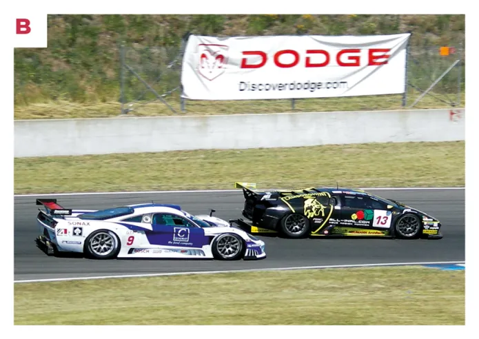 B. The Murciélago R-GT of the B-Racing team competes here against the Saleen S7-R of the Zakspeed team at Silverstone during the 2006 Tourist Trophy.© IXO Collections SAS - Tous droits réservés. 