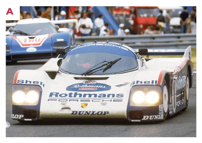 A. The 962C that won at Le Mans in 1986. It has the same colours and crew members as the car that won in 1987, also finishing second in practice. © IXO Collections SAS - Tous droits réservés.&nbsp;