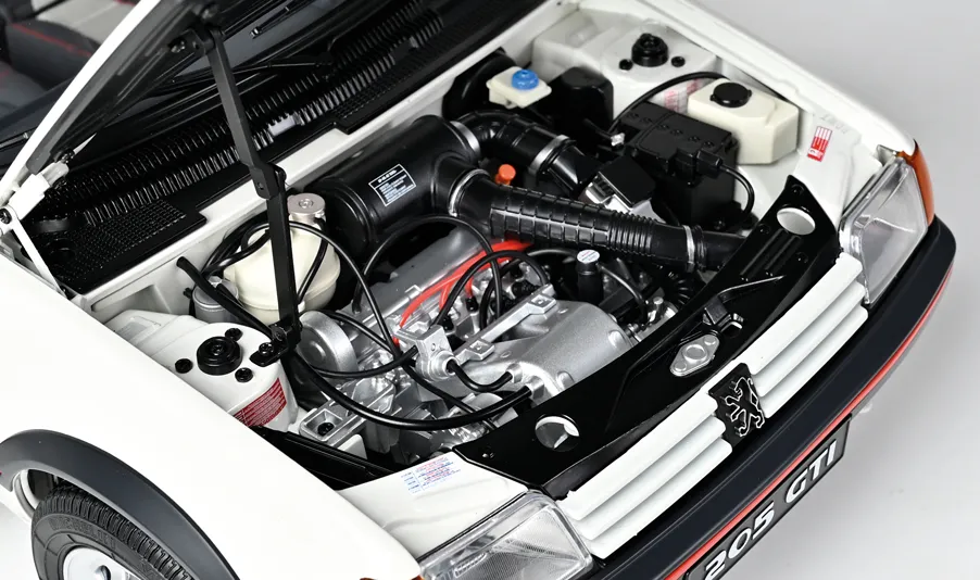 Rediscover the elegance of the Peugeot 205 GTI in its white livery